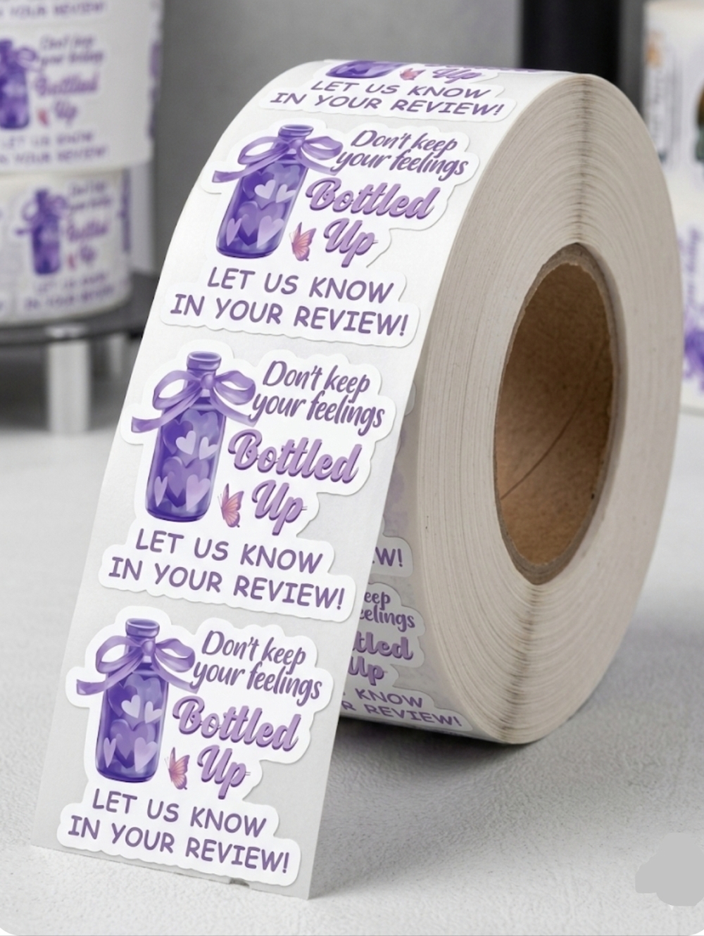 120 "Let Us Know In Your Review" Stickers